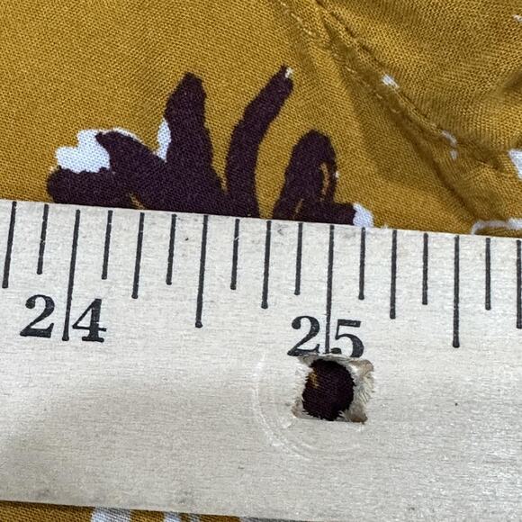 Gap Blouse Womens 2XL Yellow Purple Floral Long Sleeve Rayon Pullover Top V Neck - Picture 6 of 8